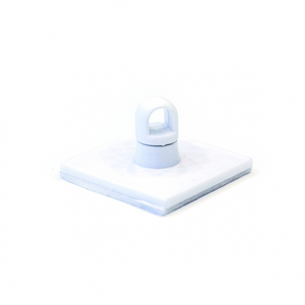 Self-adhesive pads with eyelet 30x30mm squared self-adhesive turnable eyelet white 1a